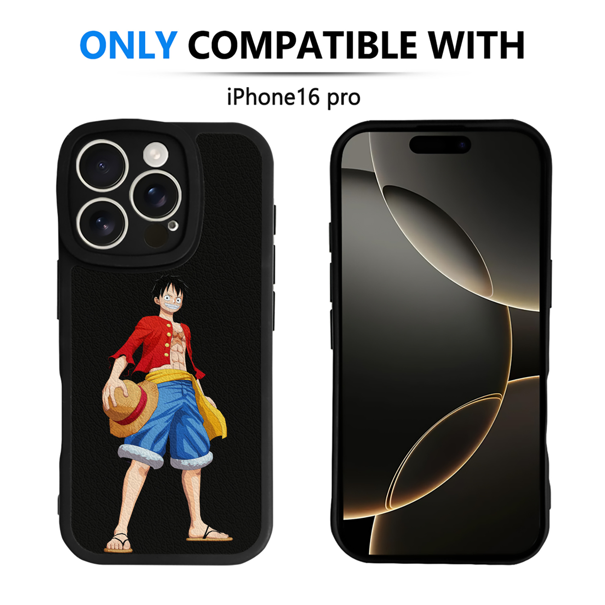 （画像用） ワンピース モンキー・D・ルフィ ONE PIECE Monkey D. Luffy 【iPhone 16シリーズ対応】シリコンスマホケース（レザー調） 材質：シリコン